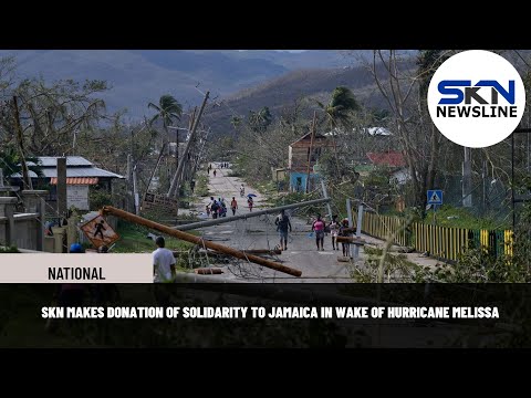 YouTube video thumbnail: SKN Makes Donation Of Solidarity To Jamaica In Wake Of Hurricane Melissa
