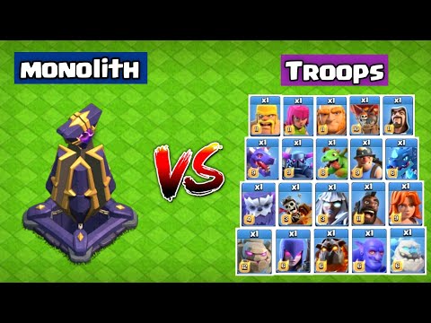 Monolith Vs All Troops in Clash of clans ll Reality of monolith ll