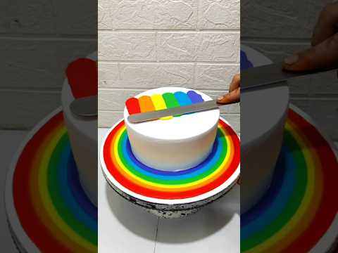 Rainbow 🌈 Cake #rainbowcake #rainyday #cake #cakeart #shorts #youtubeshorts #viralvideo #food