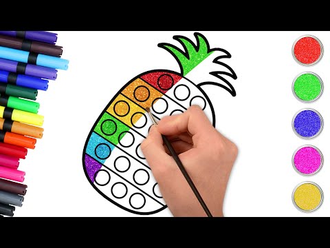 🌈How to Draw a Rainbow Pop It Pineapple – Step-by-Step!🍍 | पॉप इट पाइनएप्पल  | Chiki Art Hindi