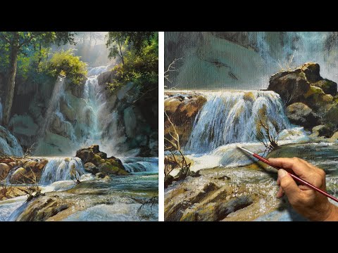 "Waterfall dance" Acrylic painting. Artist - Viktor Yushkevich. #185