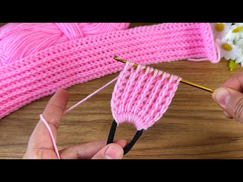 ⚡️⚡️Woow..!!💥💥Very easy Tunisian crochet chain very stylish hair band making