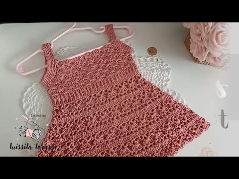 ¡Demasiado Bonito!🥰Patrón de Crochet para bebés coquetas luciendo un vestido Fácil y Rápido de tejer