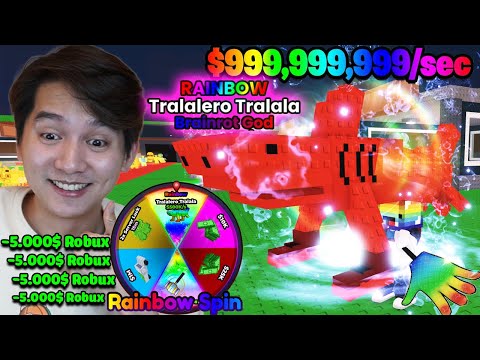 (Roblox) T GAMING PAY TO WIN DÁT CẦU VỒNG BRAINROT GOD SIÊU ĐẮT TRONG STEAL A BRAINROT