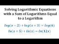 Logarithmic Equations and Their Solutions