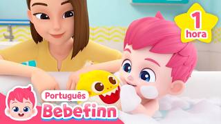 É Hora do Banho Divertido com Bebê Tubarão 🛁 |  Bebefinn em Português - Canções Infantis