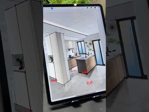 iPad Hand-drawn Transformation -Kitchen Effect! #designer #ipadhanddrawing #kitchenrenovation