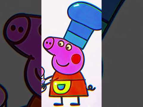 Peppa Pig is a Chef🥳#cartoondrawings #peppaandgeorge #peppapig #viralvideo #howtodraw #drawing