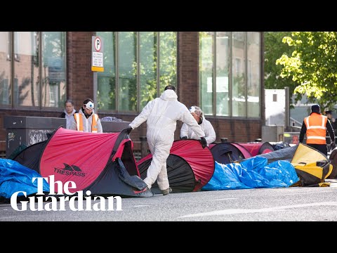 Police dismantle tent city in Dublin