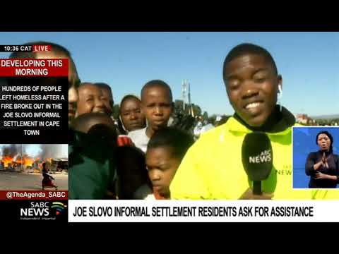 Joe Slovo informal settlement residents in Cape Town ask for assistance following fire