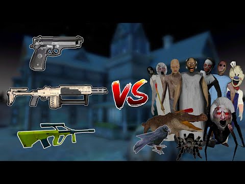 New 3 Weapons VS All Granny family & pet's & Visitors