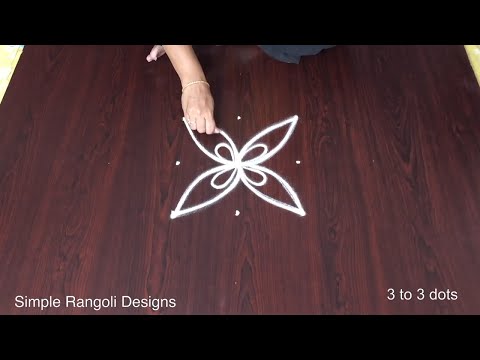 Rangoli Muggulu Border Designs 🌷 3 into 3 Pulli Kolam