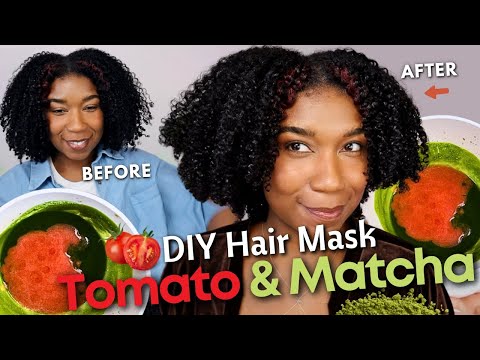 STOP Hair SHEDDING! DIY Hair Mask | Matcha, Tomato, Aloe Vera for HAIR GROWTH & Thinning Hair