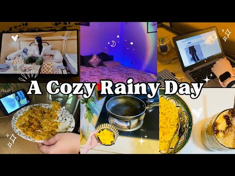 A Cozy Rainy Day |Homebody| Cleaning,Rain,Coffee,Noodles,Journaling, Cooking 🧑‍🍳☕️🍜🌧️🤍|iqraw butt