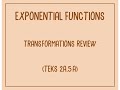 Exploring Exponential Function Transformations