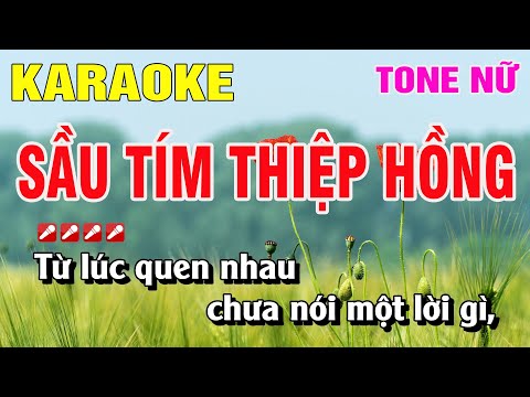 Karaoke Sầu Tím Thiệp Hồng Tone Nữ Nhạc Sống | Nguyễn Linh