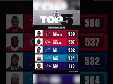 <strong>Top</strong> 5 Rushing Yards through Week 5 | Four RBs are over <strong>500</strong> yards!