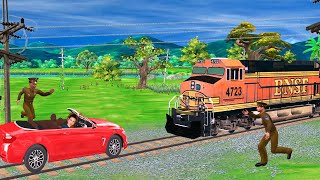 Ghamandi Daughter Drunk and Drives Car on Railway Track Hindi Kahaniya Moral Stories Comedy Video