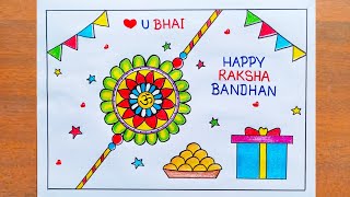 Rakhi Drawing Easy / How to Draw Rakhi Easy Steps / Raksha Bandhan Drawing / Happy Rakhi Drawing 