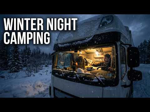 Truck Driver’s Winter Routine | Snow, Survival & Night Camping