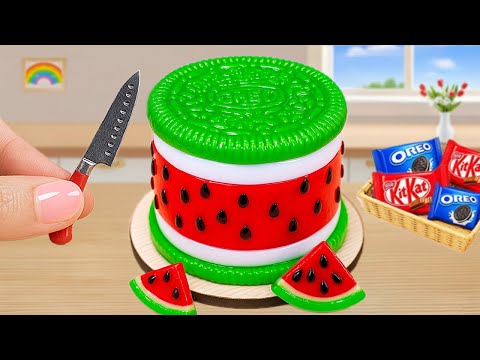 Amazing Oreo Watermelon Cake | How To Make Tasty Miniature OREO Chocolate Cake