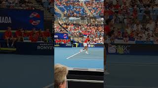 Felix Auger Aliassime serves an Ace.