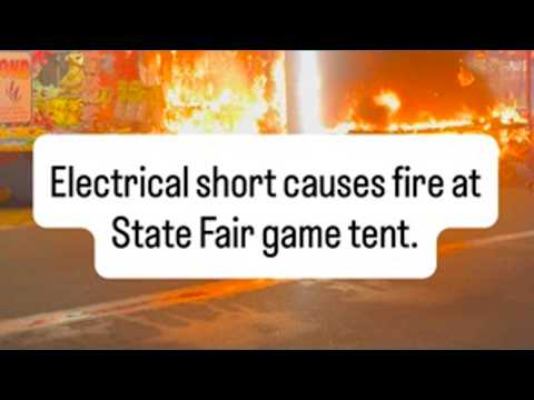 Electrical short causes fire at State <strong>Fair</strong> game tent