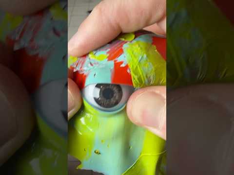 Dried acrylic paint blob