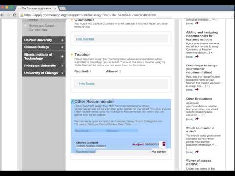 Completing the Common App 2015: Recommenders,...