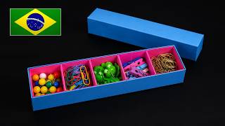 Como Fazer Caixa Organizadora de Papel com 5 Compartimentos (Sem Cola, Sem Tesoura)