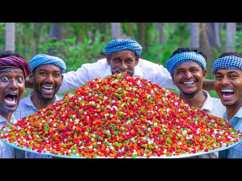 TUTTI FRUTTI | Colourful Papaya Candy with Ice Cream | Papaya Harvesting and Cooking in Village