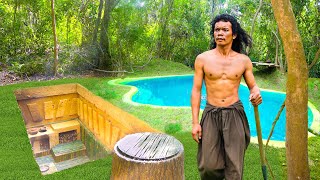 How to Build The Most Amazing Underground BAmboo Villa Swimming Pool by Ancient Skills