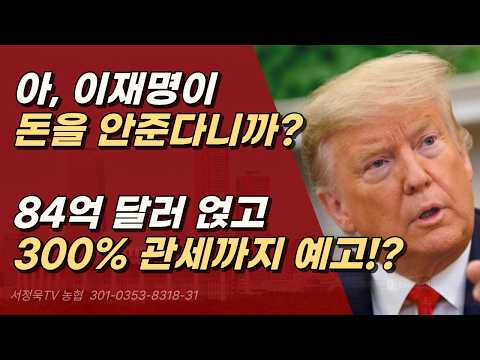 뭐 얼마를 내야 하는 <strong>지</strong>, 뜯기는 이재명도 모른다. 트럼프, 충격의 관세 300% 폭탄 발언! ㅣ서정욱TV