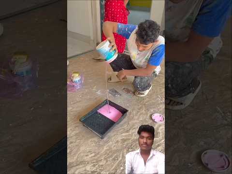 #Wall painting pink colour #cod fast cort #wallpaiting #viral #trending #shortvideo #wallcoverings