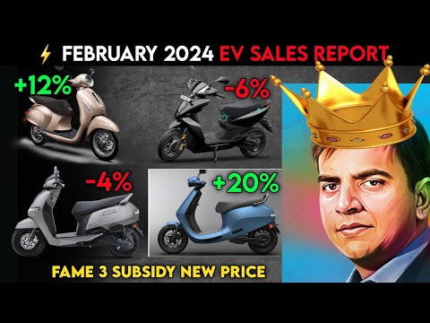 ⚡ EV Sales Report Feb 2024 | Fame 3 Subsidy Soon | Best Electric scooter 2024 | ride with mayur