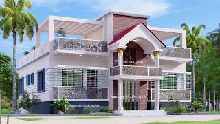 আধুনিক মডেলে ৪ বেডরুমের বাড়ির ডিজাইন ও খরচ। গ্রামের বাড়ির ডিজাইন। 4 bedroom house design ID:2601-7