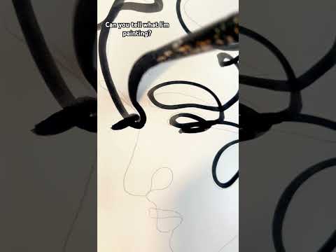 Seeing how long I can paint in one line of black ink before my brush runs out #relaxing #art #ink