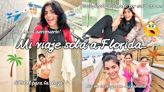 Viajé sola a Florida ✈️😳 casi pierdo mi vuelo 😵‍💫🤦🏻‍♀️GRWM para la playa 🐚 + día de playa! 👙