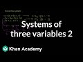 Solving Systems of Three Variables