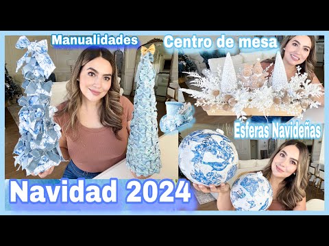 Centros de Mesa para Navidad💙Diy Esferas y Pinitos Navideños con poco Dinero.