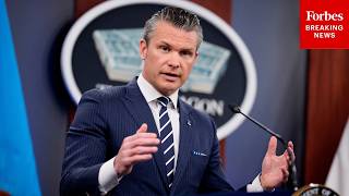 YouTube video thumbnail: 'It Truly Is a Golden Age of Manufacturing': Pete Hegseth Touts Development of U.S. Supply Chains