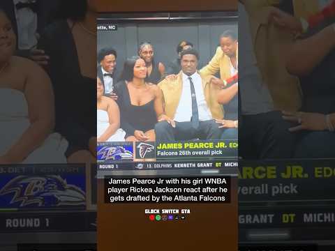 James Pearce Jr with his girl WNBA player Rickea Jackson react after Falcons drafting him #shorts