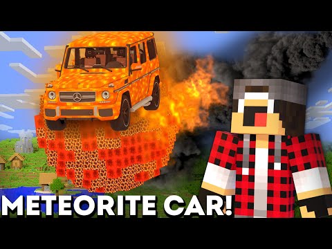 METEORITE with SECRET CAR FELL ON VILLAGE in Minecraft !