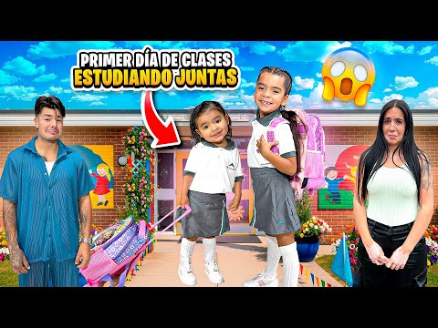 PRIMER día de CLASES de MIS HIJAS en el mismo COLEGIO😱🥹