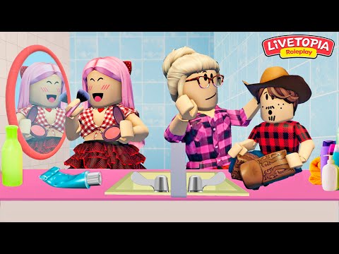 ROTINA SE ARRUMANDO PARA A FESTA JUNINA! Family Roleplay Livetopia - ROBLOX
