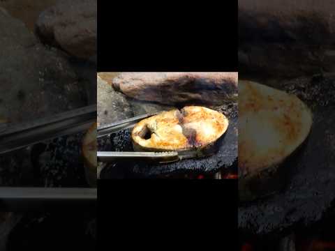 石焼きマグロステーキ！ #アウトドア #料理