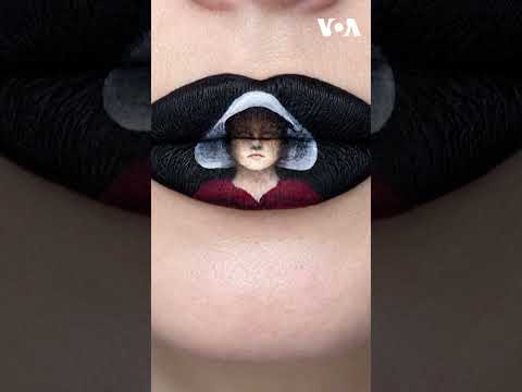 هنر متفاوت یک زن امریکایی؛ نقاشی‌های شگفت‌انگیز روی لب‌ها