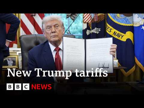 YouTube video thumbnail: Donald Trump Announces new Tariffs on Drugs, Trucks and Kitchen Cabinets