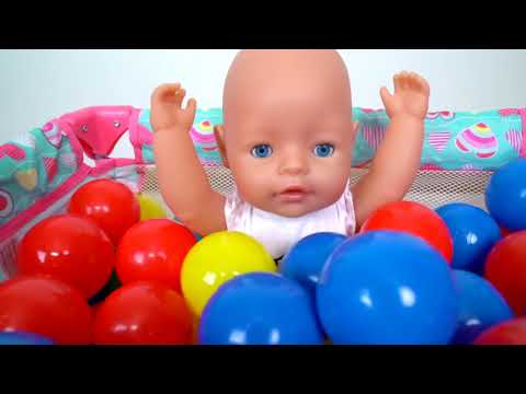 Melody Playing with Baby Born Doll and Cooking Breakfast with Toy Kitchen
