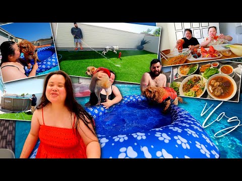 VLOG: getting a giant pool, hosting a lobster feast, new coloring books, dinner dates, life update!